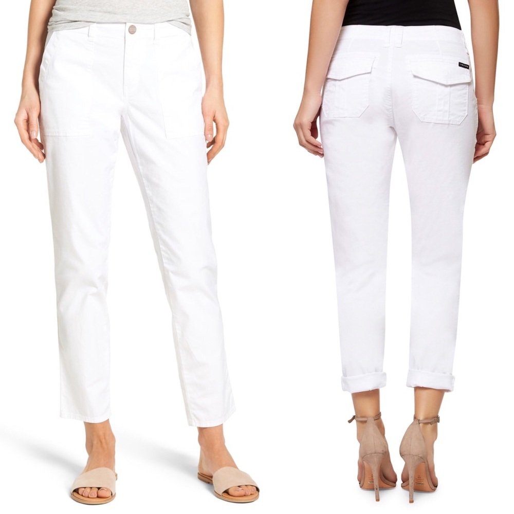 NORDSTROM Sanctuary Crop Straight Leg White Pants